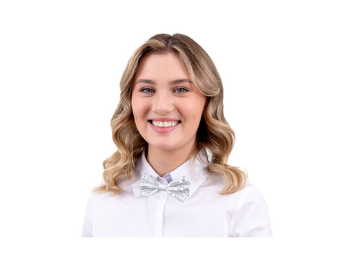 Mucha cekinowa srebrna - 7 x 12 cm - 1 szt.