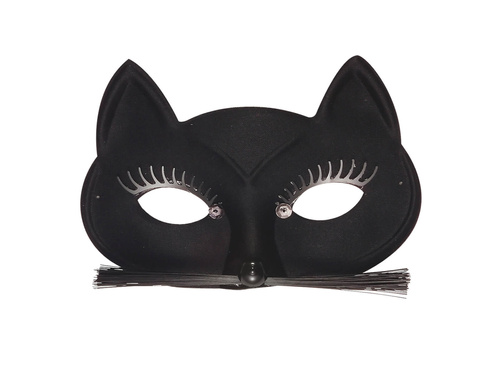 Maska karnawałowa Kot czarny - 1 szt.