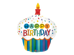 Balon foliowy babczeka Happy Birthday - 73 x 91 cm - 1 szt.