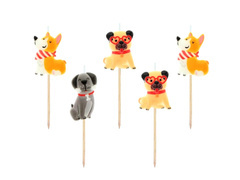 Świeczki pikery Pieski - 5 szt.