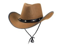 Kapelusz kowbojski brązowy - 1 szt.