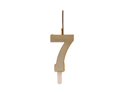 Świeczka cyferka złota z zimnym ogniem - 7 - siedem - 1 szt.