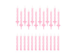 Świeczki urodzinowe świderki różowe - 6 cm - 24 szt.