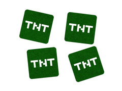 Podstawka kwadratowa pod kubek - Piksele TNT - 10 cm - 4 szt.