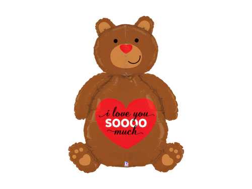 Balon foliowy duży miś z sercem I Love You - 43" - 1 szt.