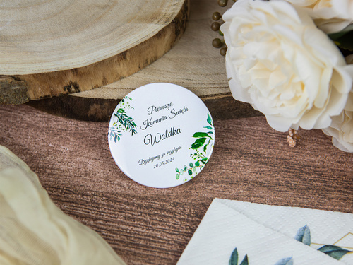 Personalizowane podziękowanie z magnesem na I Komunię Świętą - 12 szt.