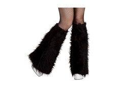 Para ocieplaczy na nogi pluszowe czarne