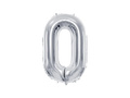 Balon foliowy cyfra 0 srebrna - 72 cm - 1 szt.