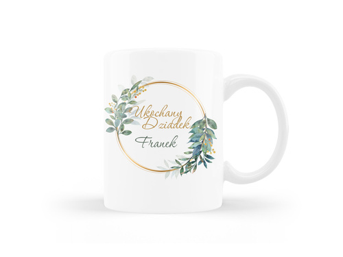 Kubek personalizowany na dzień dziadka Listki - 330ml