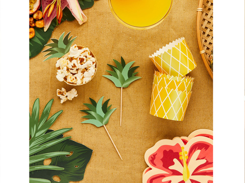 Zestaw dekoracji na babeczki Ananas - 20 szt.