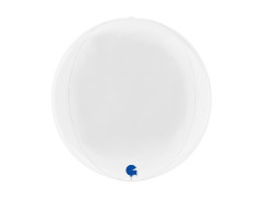 Balon foliowy kula biały 4D - 15" - 1 szt.