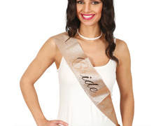 Brokatowa szarfa z napisem Bride złota - 1 szt.