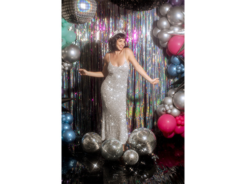 Kula dyskotekowa lustrzana srebrna - 20 cm - 1 szt.