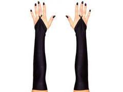 Satynowe rękawiczki karnawałowe czarne bez palców