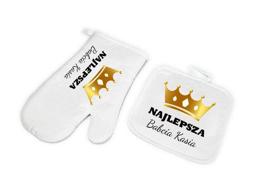 Zestaw kuchenny personalizowany Rękawica i Łapka na dzień babci