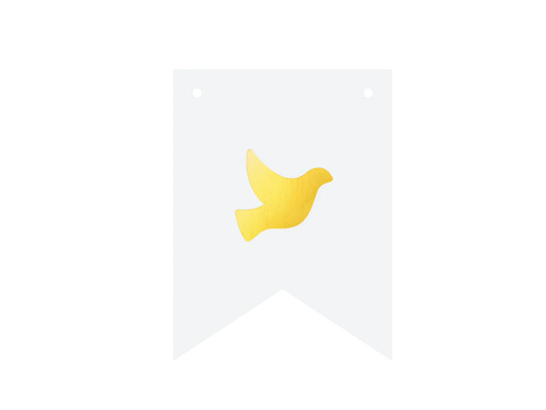 Flaga komunijna Gołąb na Komunię Świętą - 16 x 12 cm - 1 szt.