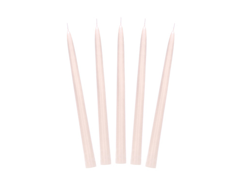 Świeca stożkowa matowa nude - 24 cm - 10 szt.