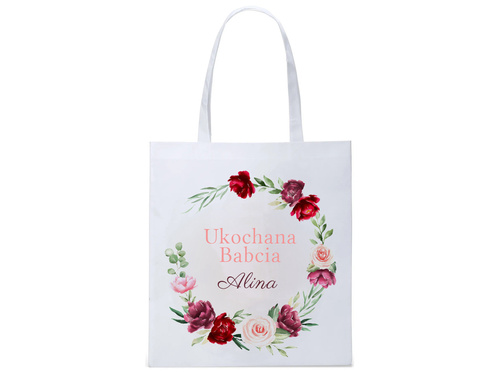 Torba na zakupy z imieniem na dzień babci Kwiaty - 1 szt.
