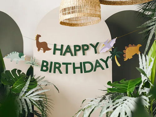 Baner urodzinowy Dinozaury - 300 cm - 1 szt.