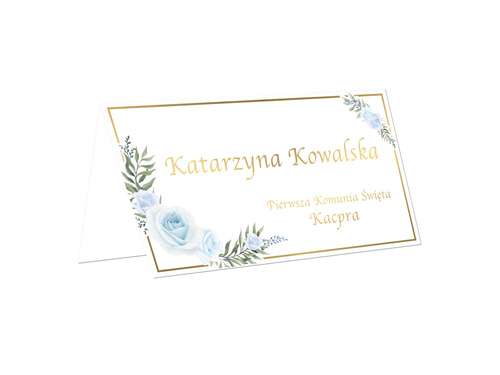 Winietki personalizowane składane na I Komunię Świętą - 15 szt.