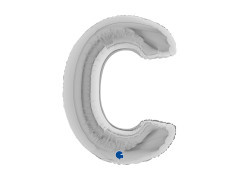 Balon foliowy literka C srebrny - 40" - 1 szt.