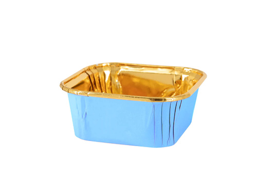 Foremki na mini placuszki niebiesko-złote - 10 szt.