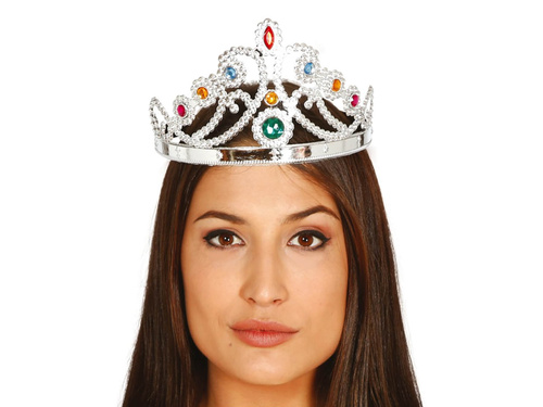 Tiara diadem srebrna z klejnotami - 1 szt.