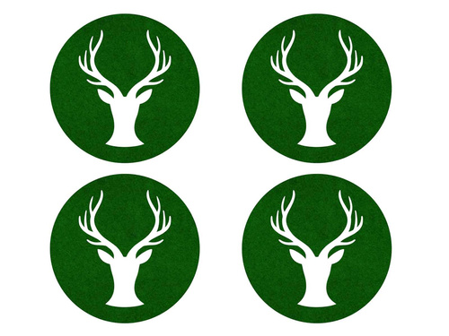 Podstawka pod kubek - Renifer - 10 cm - 4 szt.