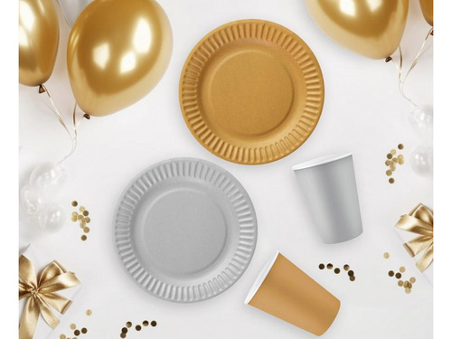 Kubeczki papierowe złote - 250 ml - 6 szt.