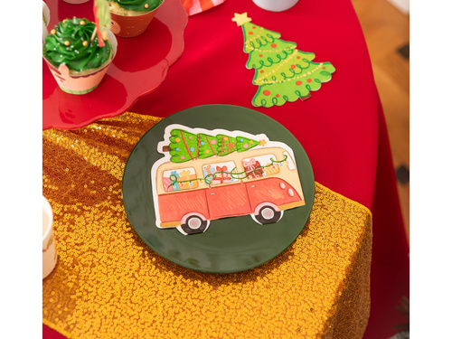 Dekoracja bieżnik cekinowy na stół - złoty - 28 cm x 2 m - 1 szt.