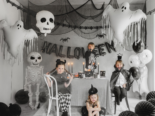 Balon foliowy Szkielet na Halloween - 46x129 cm - 1 szt.