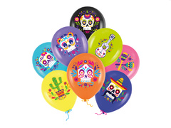 Balony lateksowe Meksykańskie Halloween - 30 cm - 8 szt.