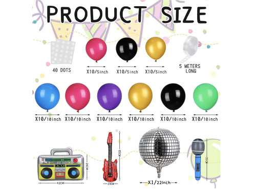 Zestaw balonów do girlandy Disco - 93 szt.