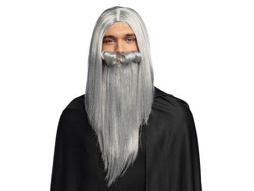Peruka i broda Czarodzieja dla mężczyzny
