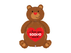 Balon foliowy duży miś z sercem I Love You - 43" - 1 szt.
