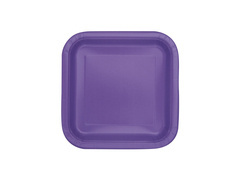 Talerzyki kwadratowe fioletowe - 18 cm - 16 szt.