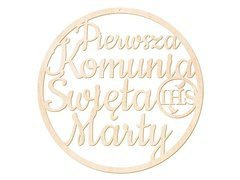 Duża zawieszka obręcz drewniana personalizowana - 44 cm - 1 szt.