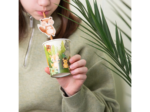 Kubeczki papierowe Leśni przyjaciele - 220 ml - 6 szt.