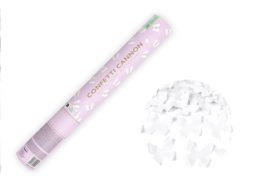 Tuba strzelająca białymi motylkami 40 cm 1 szt.