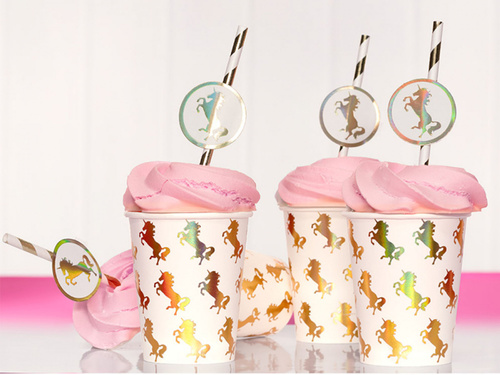 Kubeczki papierowe Jednorożec - 210 ml - 10 szt.