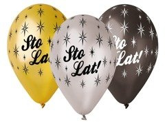 Balony metaliczne Sto Lat - 30 cm - 6 szt.