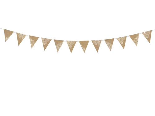 Baner flagi brązowe z białym nadrukiem - 210 cm - 1 szt.