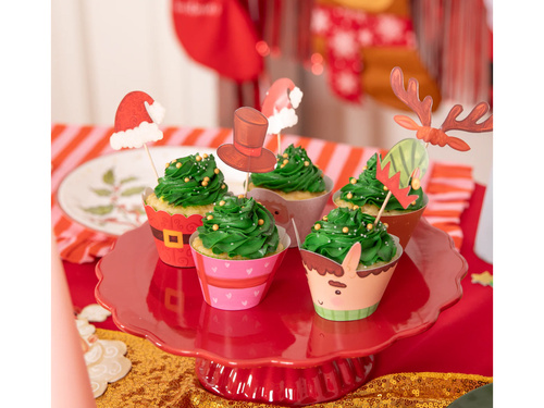 Zestaw dekoracji na babeczki na Boże Narodzenie- 12 szt.
