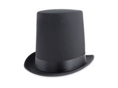 Kapelusz Cylinder czarny aksamitny - 1 szt.