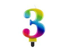 Świeczka cyferka galaxy - 3 - trzy