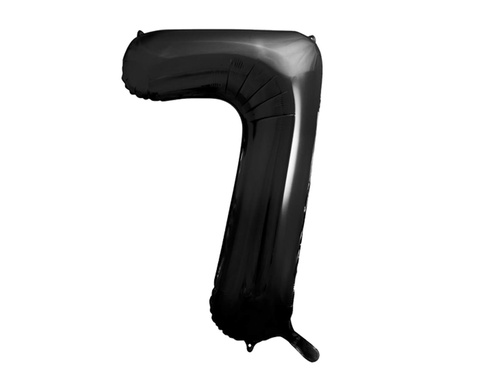 Balon foliowy cyfra 7 czarna - 86 cm - 1 szt.