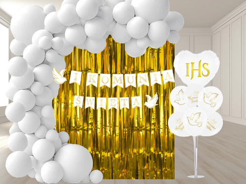 Zestaw dekoracji na Komunię Świętą - 96 szt.