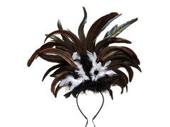 Opaska tancerki samby z piórami czarnymi i białymi - 1 szt.