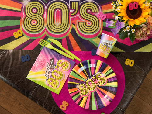 Talerzyki papierowe 80's lata 80-te - 22,5 cm - 10 szt.