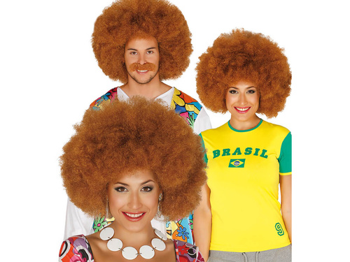 Peruka afro brązowa - 1 szt.